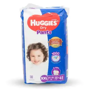 Huggies Diaper (32’s + 4) Dry Pants Super Jumbo Pack- XXL