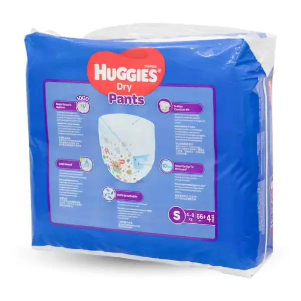 Huggies Diaper (66’s + 4) Dry Pants Super Jumbo Pack- S
